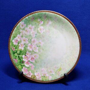 Antique Ginori Hand Painted Field of Flowers Decorative Plate Signed Italy AS IS